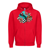Red race sunflower patches Zipper Hoodie - AdoDesignShop