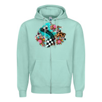 Seafoam race sunflower patches Zipper Hoodie - AdoDesignShop