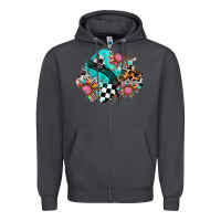 Smoke race sunflower patches Zipper Hoodie - AdoDesignShop