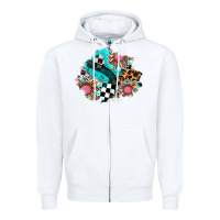 White race sunflower patches Zipper Hoodie - AdoDesignShop