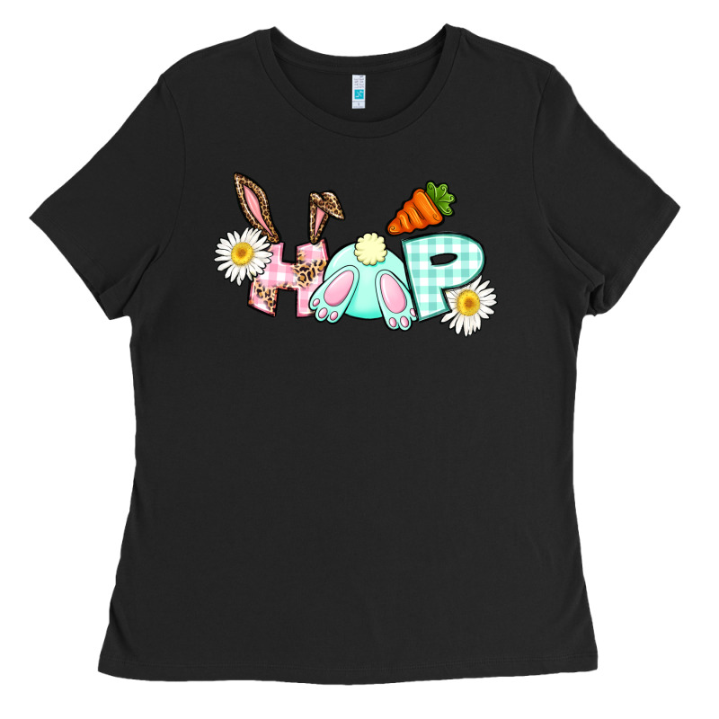 Hop Bunny Easter Day Ladies Tee by CowGirlArtShop | Teevron