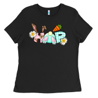 Black Hop bunny Easter Day Ladies Tee - CowGirlArtShop