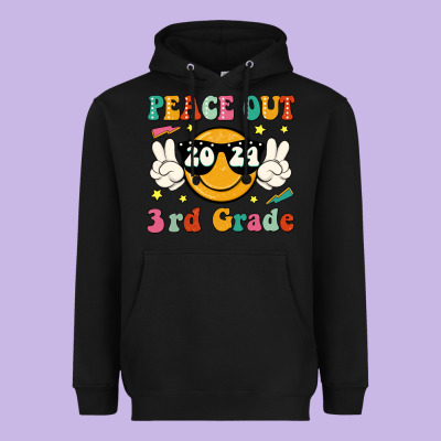 Peace Out 2024 3rd Grade Heavyweight Hoodie Designed By Jahusdesignshop