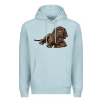 Blue Mist Sussex Spaniels llustrations Premium Hoodie - LillyAllenDesigns