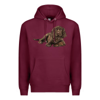 Burgundy Sussex Spaniels llustrations Premium Hoodie - LillyAllenDesigns