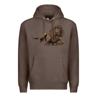 Coffee Sussex Spaniels llustrations Premium Hoodie - LillyAllenDesigns