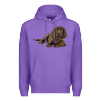 Purple Sussex Spaniels llustrations Premium Hoodie - LillyAllenDesigns