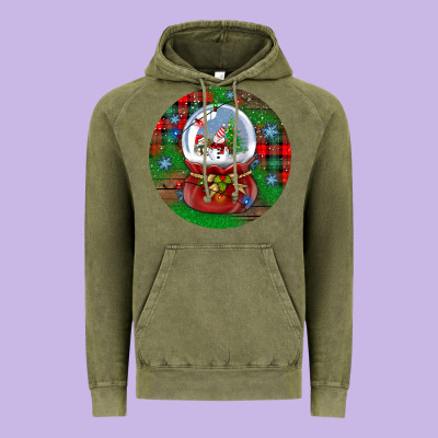 Snow Globe Christmas Ornament Vintage Hoodie Designed By Bundleandbundleshop