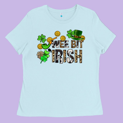Wee Bit O' Irish St. Patrick's Ladies Tee Designed By Cowgirlartshop