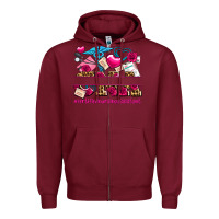 Burgundy valentines day cna certified nursing assistant Zipper Hoodie - AdoDesignShop