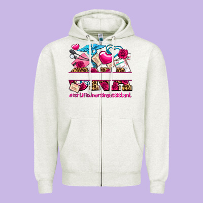 Valentines Day Cna Certified Nursing Assistant Zipper Hoodie Designed By Adodesignshop