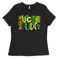 Black Lucky dude  St. Patrick's Day Ladies Tee - CowGirlArtShop