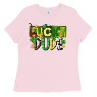 Bubblegum Pink Lucky dude  St. Patrick's Day Ladies Tee - CowGirlArtShop