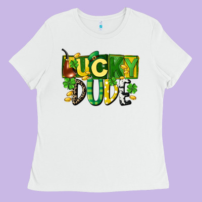 Lucky Dude  St. Patrick's Day Ladies Tee Designed By Cowgirlartshop