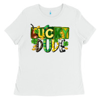 White Lucky dude  St. Patrick's Day Ladies Tee - CowGirlArtShop