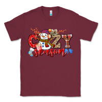 Burgundy cozy season snowman Classic Tee - CowGirlArtShop