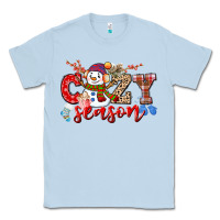 Dusty Blue cozy season snowman Classic Tee - CowGirlArtShop