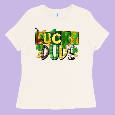 Lucky Dude  St. Patrick's Day Ladies Tee Designed By Cowgirlartshop