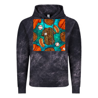 Cloud Black baseball leopard uniform and hotdog with gemstone seamless pattern Vintage Hoodie - BundleAndBundleShop