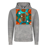 Cloud Rock baseball leopard uniform and hotdog with gemstone seamless pattern Vintage Hoodie - BundleAndBundleShop