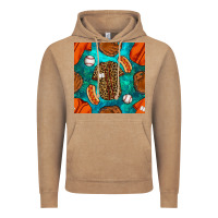 Vintage Coffee baseball leopard uniform and hotdog with gemstone seamless pattern Vintage Hoodie - BundleAndBundleShop