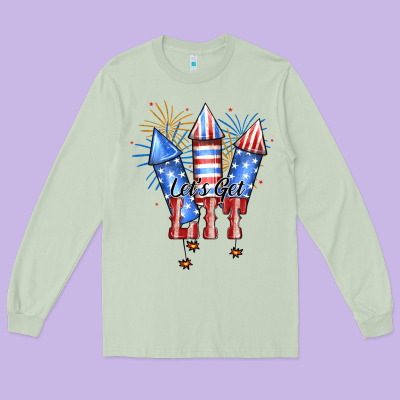 Let's Get Lit Long Sleeve Tee Designed By Ranaportraitstore