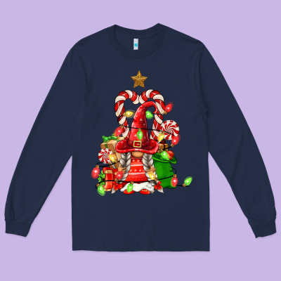Christmas  Gnomes Long Sleeve Tee Designed By Fadigitalartstudio