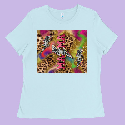 Colorful Leopard Lightning Bolt Tumbler Mother's Ladies Tee Designed By Howdyjamesfarm