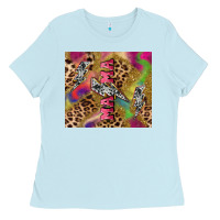 Baby Blue Colorful leopard lightning bolt tumbler mother's Ladies Tee - HowdyJamesFarm