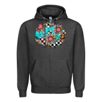 Charcoal Heather race sunflower patches Zipper Hoodie - AdoDesignShop