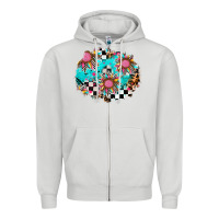 Dove Grey race sunflower patches Zipper Hoodie - AdoDesignShop