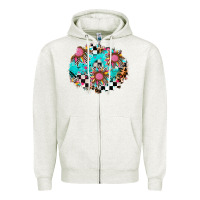 Oatmeal Heather race sunflower patches Zipper Hoodie - AdoDesignShop