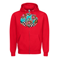 Red race sunflower patches Zipper Hoodie - AdoDesignShop