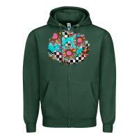 Sports Green race sunflower patches Zipper Hoodie - AdoDesignShop