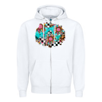 White race sunflower patches Zipper Hoodie - AdoDesignShop
