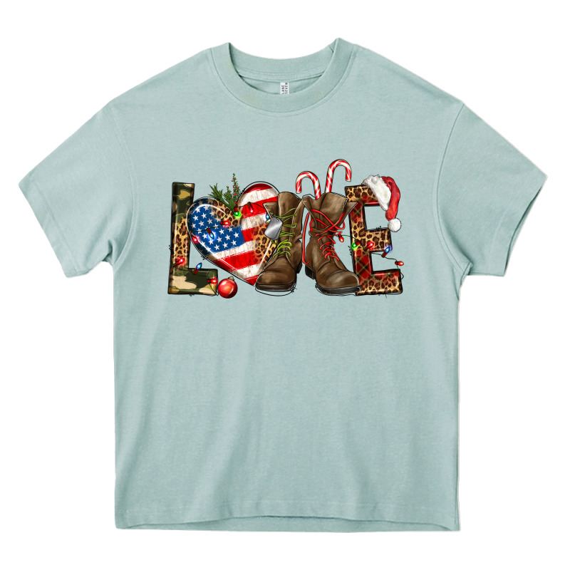 Army Christmas Love 4th Of July Heavy Core Tee by HowdyJamesFarm | Teevron