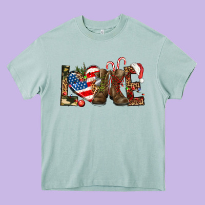Army Christmas Love 4th Of July Heavy Core Tee Designed By Howdyjamesfarm