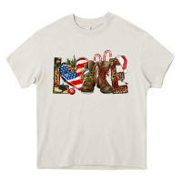 Cream Army christmas love 4th Of July Heavy Core Tee - HowdyJamesFarm