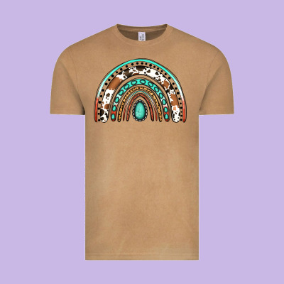 Western Rainbow Vintage Tee Designed By Jasminsmagicworld