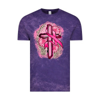 Cloud Purple breast cancer cross Vintage Tee - FaDigitalArtStudio
