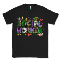 Black social worker mardi gras cowgirl Classic Tee - CowGirlArtShop