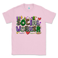 Bubblegum Pink social worker mardi gras cowgirl Classic Tee - CowGirlArtShop