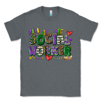 Charcoal Heather social worker mardi gras cowgirl Classic Tee - CowGirlArtShop