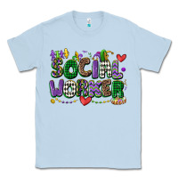 Dusty Blue social worker mardi gras cowgirl Classic Tee - CowGirlArtShop
