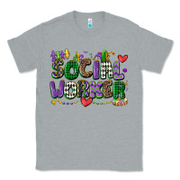 Heather Grey social worker mardi gras cowgirl Classic Tee - CowGirlArtShop