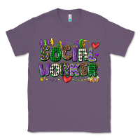 Lavender social worker mardi gras cowgirl Classic Tee - CowGirlArtShop