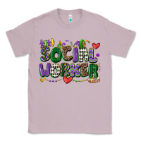 Lilac social worker mardi gras cowgirl Classic Tee - CowGirlArtShop