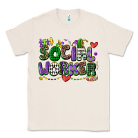 Natural social worker mardi gras cowgirl Classic Tee - CowGirlArtShop