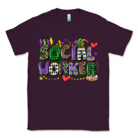 Plum social worker mardi gras cowgirl Classic Tee - CowGirlArtShop