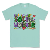 Seafoam social worker mardi gras cowgirl Classic Tee - CowGirlArtShop